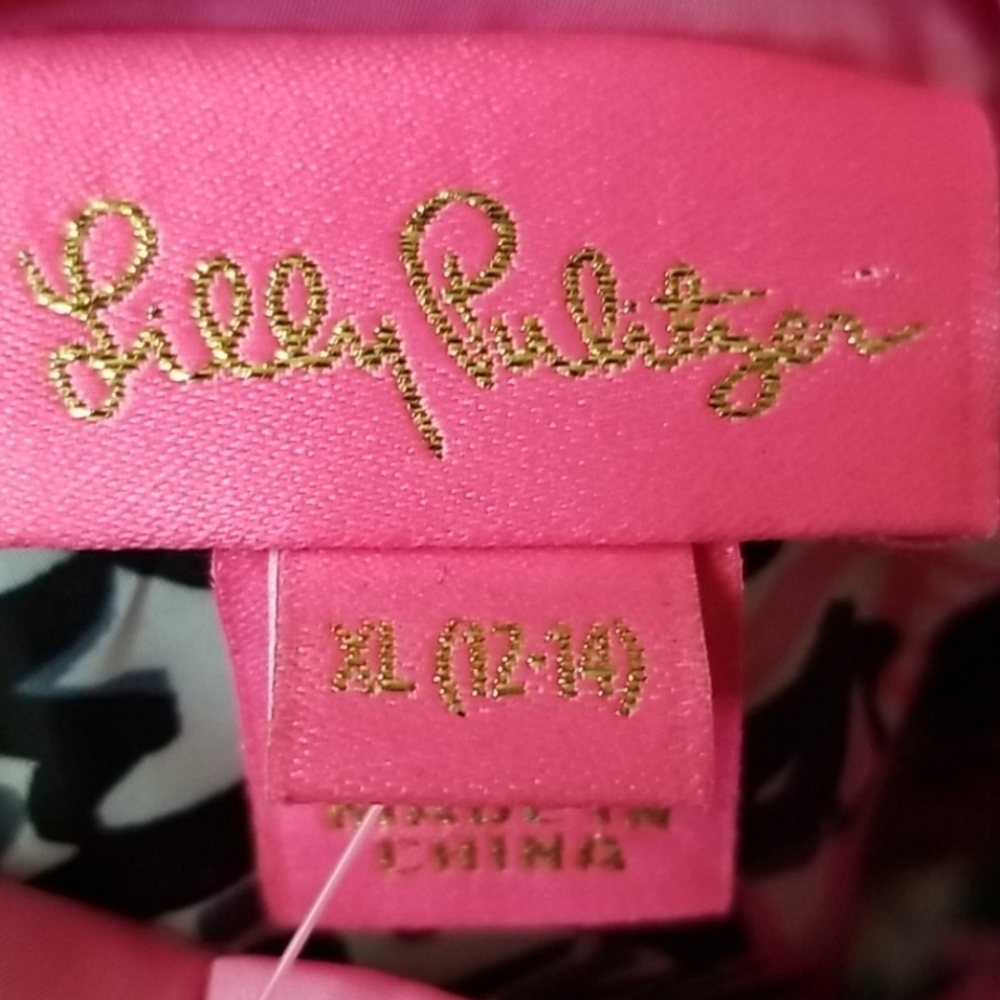Lilly Pulitzer CAYLEE Pink Puffer Vest Rosette Ruffle  Snap Activewear Barbie - Picture 7 of 9